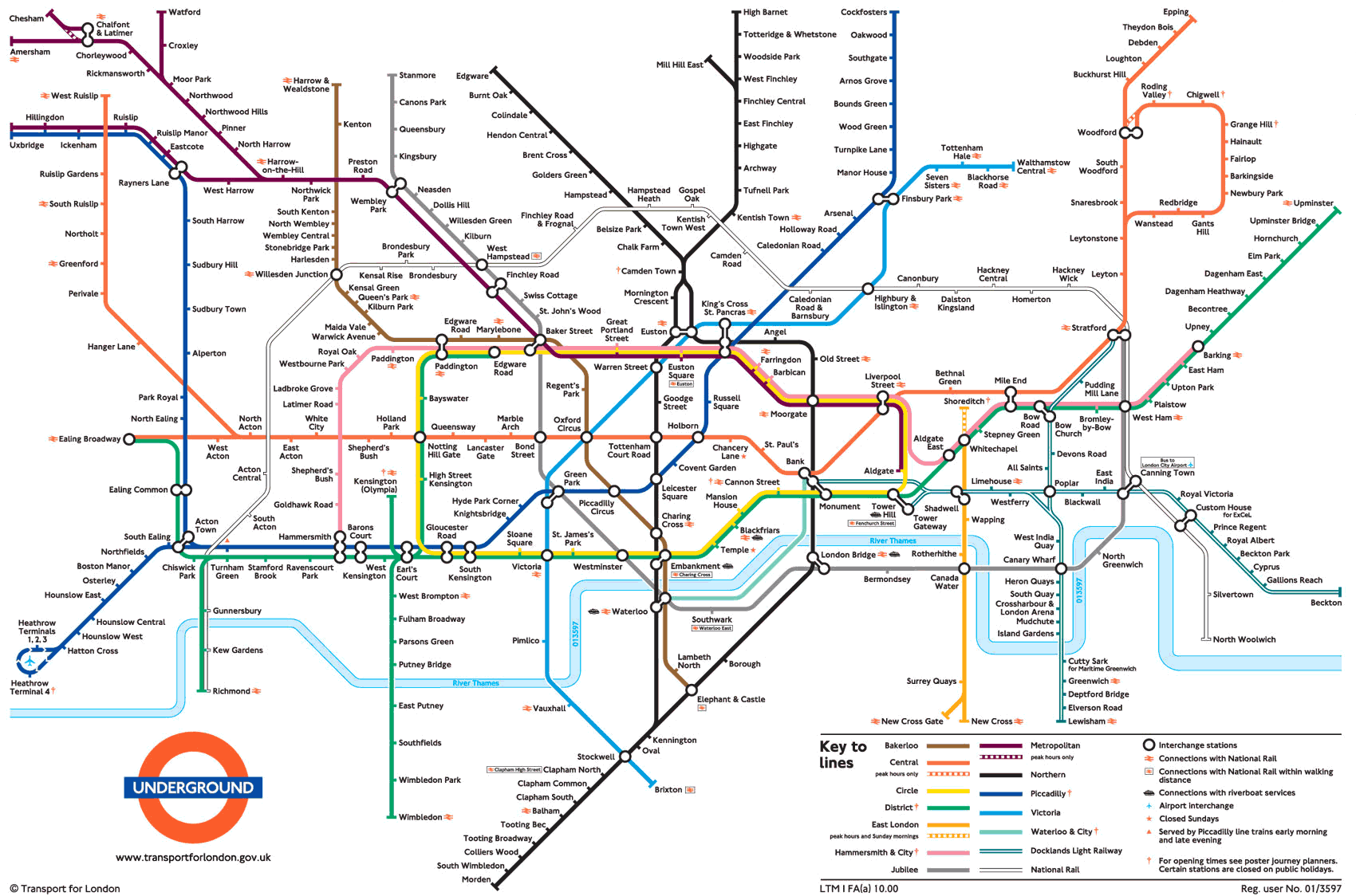 trasporti a Londra, mappa della metro