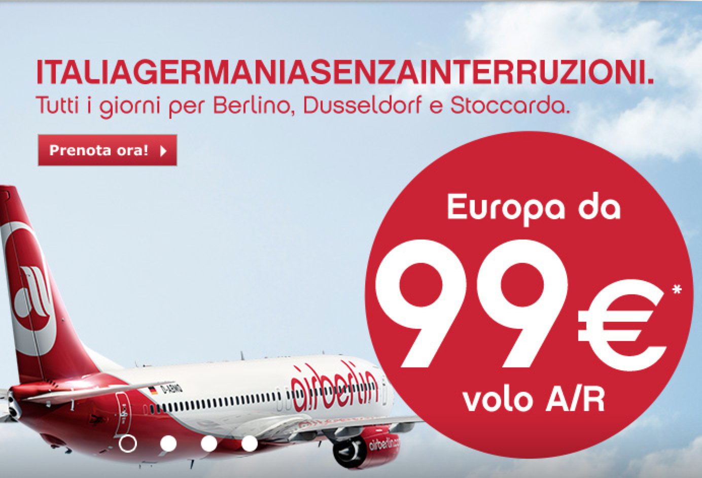 Offerte voli Air Berlin dall'Italia verso Germania
