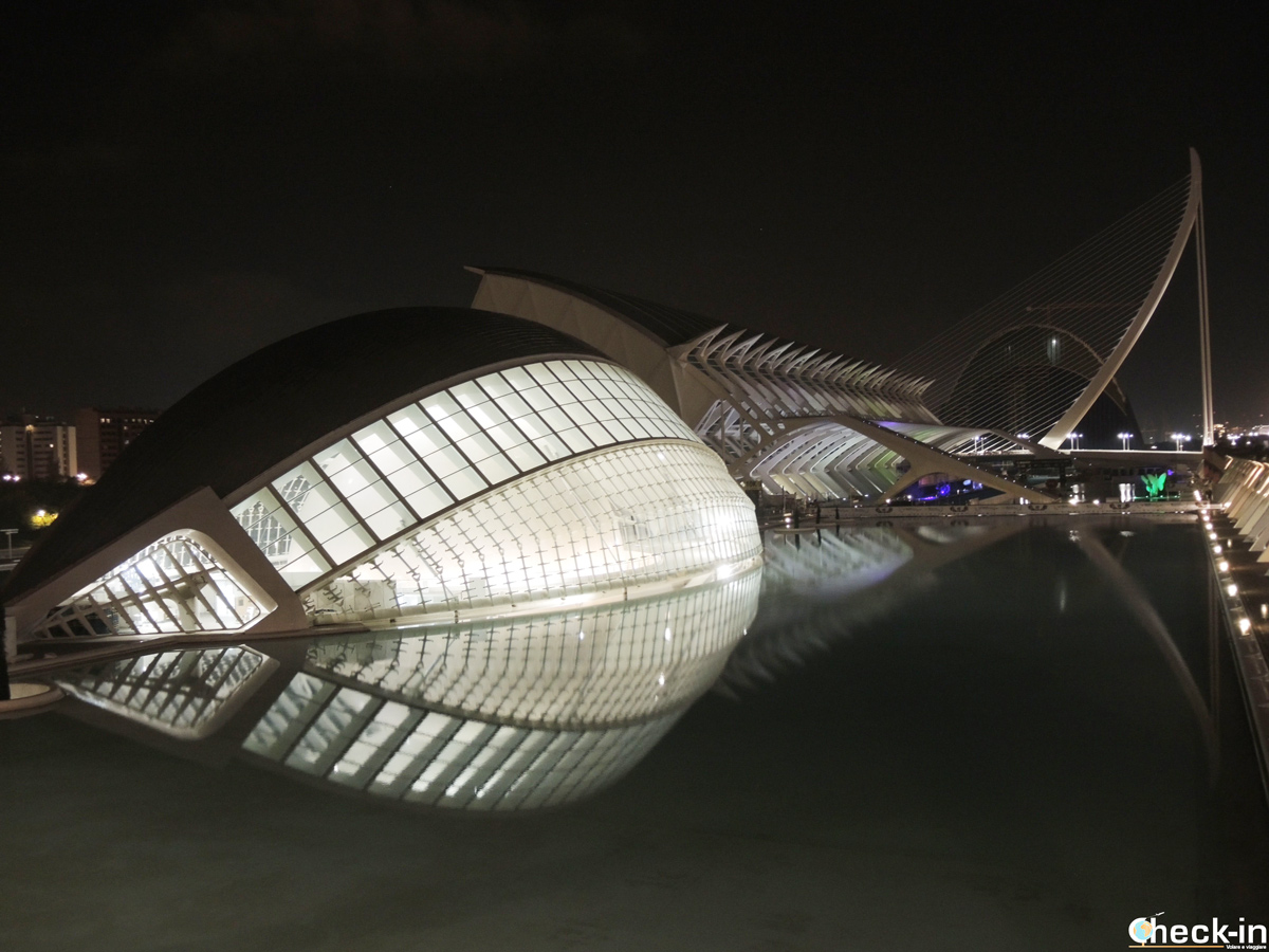 La Città delle Arti e delle Scienze di Valencia vista by night