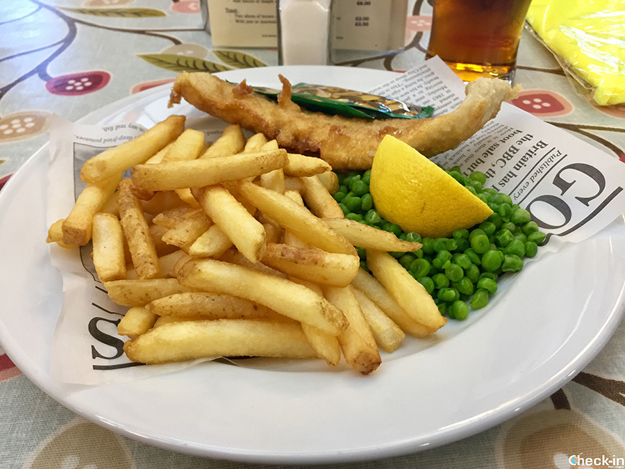 Fish & Chips allo Steamship Cafe presso il Loch Katrine