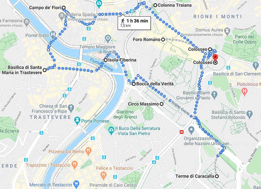 Visitare il centro storico di Roma a piedi - Percorso suggerito