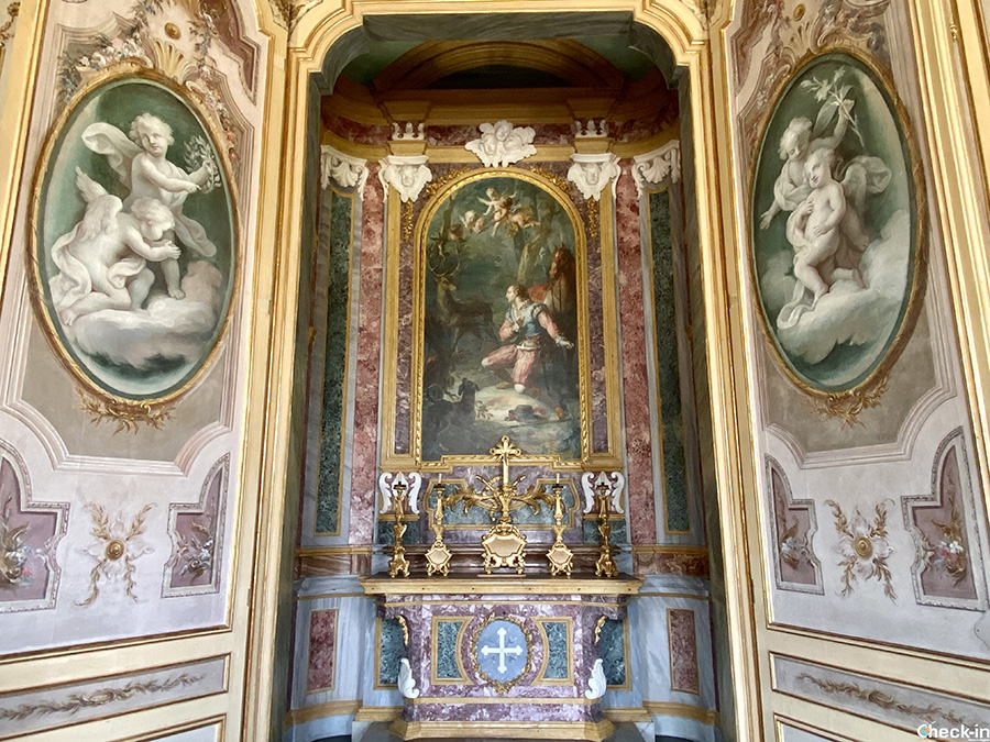 St Hubert's Chapel painting in Palazzina di caccia of Stupinigi (Turin)