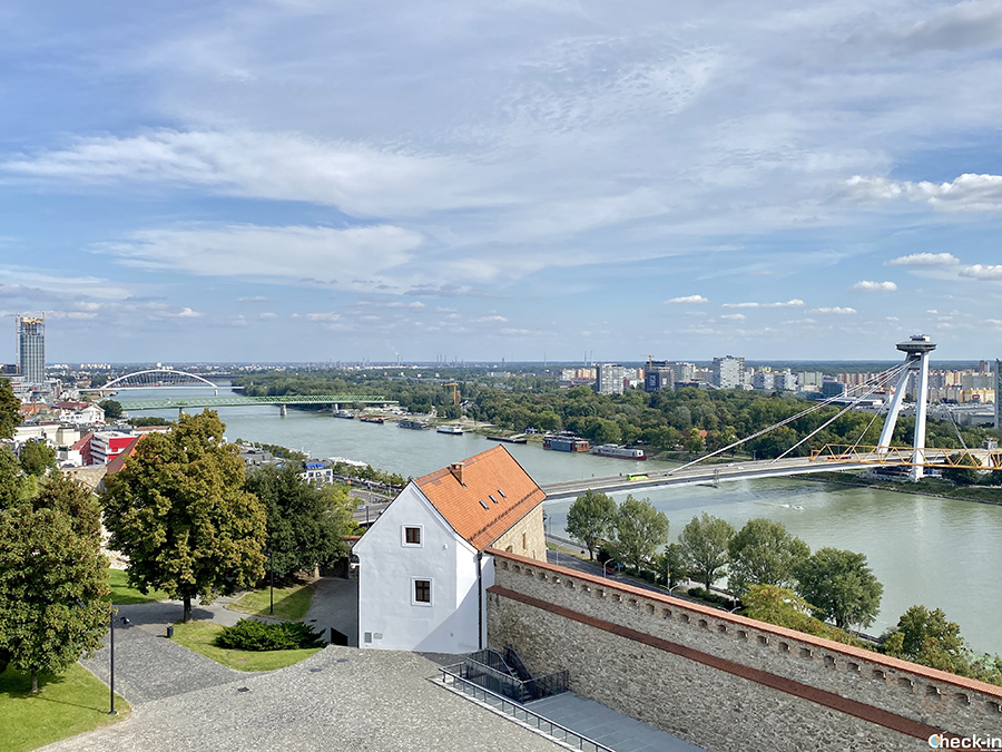 Punti panoramici nel centro storico di Bratislava: vista dal Castello
