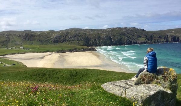 Scottish landscape with iconic beach